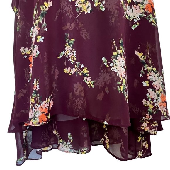 NWOT LANE BRYANT BURGUNDY FLORAL LAYERED CHIFFON SLEEVELESS TOP PLUS SIZE 26 - Picture 6 of 10